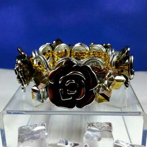 Black Dahlia Soda Pop Tabs Crystal Bracelet - Gold